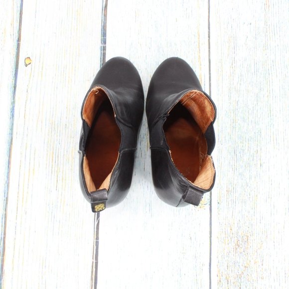 *Coach Black Leather Slip On Almond Toe Wedge Casual Chelsea Booties Size - Picture 8 of 9